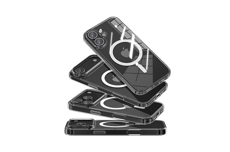 Clear Magnetic Mobile Cell Phone Case for iPhone 17/16/15/14/13/12/11 Series (Support OEM/ODM)