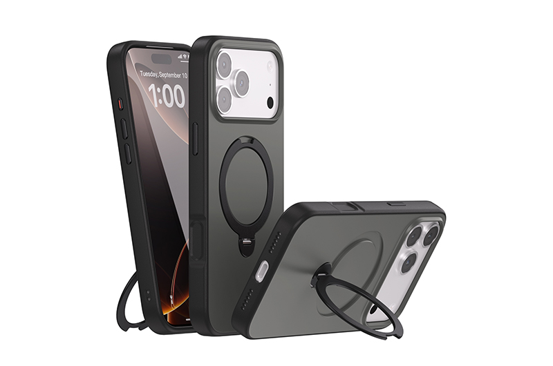Soft Magnetic Phone Case with invisable 360 degree Rotating Stand for iPhone 17/16/15/14/13/12/11 Series (Support OEM/ODM)