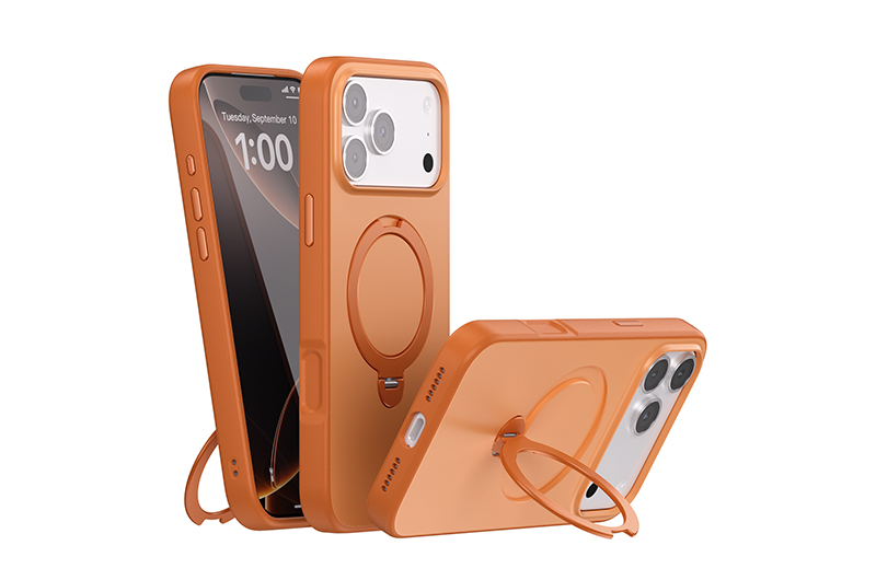 Soft Magnetic Phone Case with invisable 360 degree Rotating Stand for iPhone 17/16/15/14/13/12/11 Series (Support OEM/ODM)