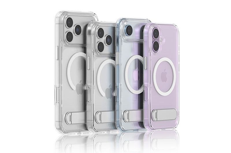 Clear Magnetic Phone Case with 60 degree rotating Kickstand for iPhone 17/16/15/14/13/12/11 Series (Support OEM/ODM)