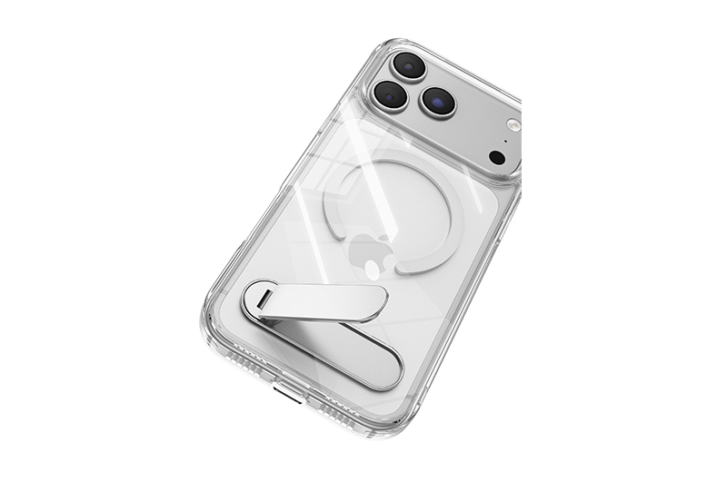Clear Magnetic Phone Case with 60 degree rotating Kickstand for iPhone 17/16/15/14/13/12/11 Series (Support OEM/ODM)
