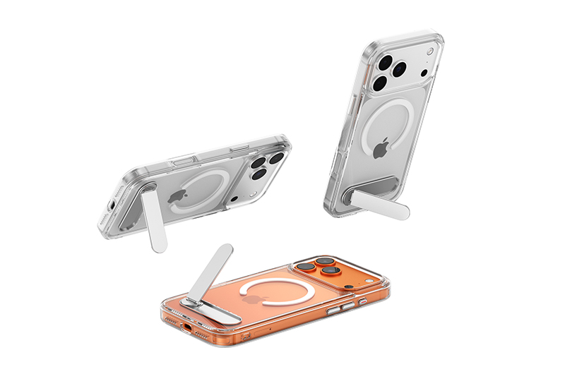 Clear Magnetic Phone Case with 60 degree rotating Kickstand for iPhone 17/16/15/14/13/12/11 Series (Support OEM/ODM)