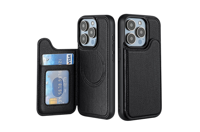 Magnetic Leather Phone Case  with Card Holder for iPhone 17/16/15/14/13/12/11 Series (Support OEM/ODM)