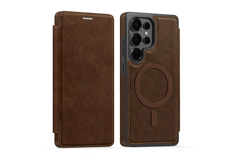 Leather Magnetic Phone Case with RFID  Blocking Card Slots for Samsung Galaxy S26/S25/S24/23Series (Support OEM/ODM)