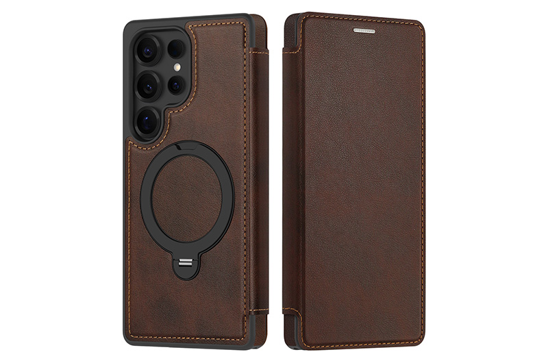 Magnetic Leather Phone Case with 360 Degree Rotating Stand for Samsung Galaxy S26/S25/S24/23Series (Support OEM/ODM)