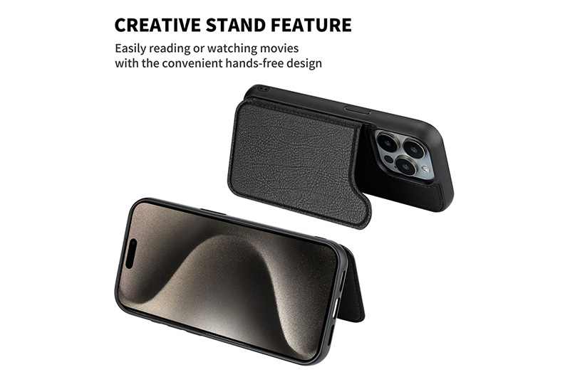 Magnetic Leather Phone Case  with Card Holder for iPhone 17/16/15/14/13/12/11 Series (Support OEM/ODM)