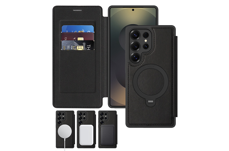 Magnetic Leather Phone Case with 360 Degree Rotating Stand for Samsung Galaxy S26/S25/S24/23Series (Support OEM/ODM)