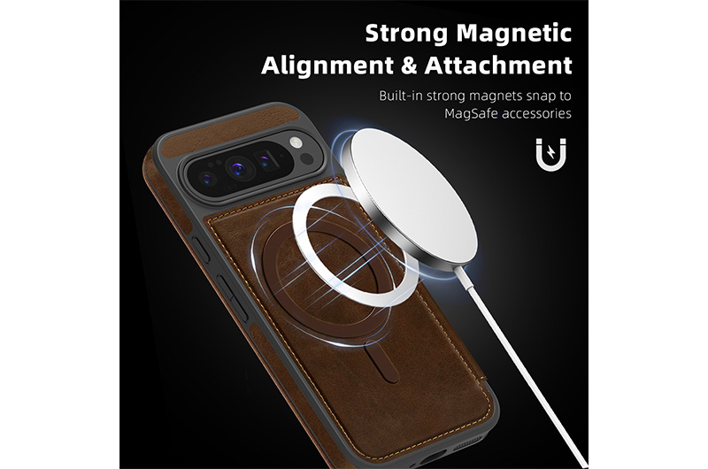 Leather Magnetic Phone Case with RFID  Blocking Card Slots for Google pixel 10a/9a/8a Series (Support OEM/ODM)