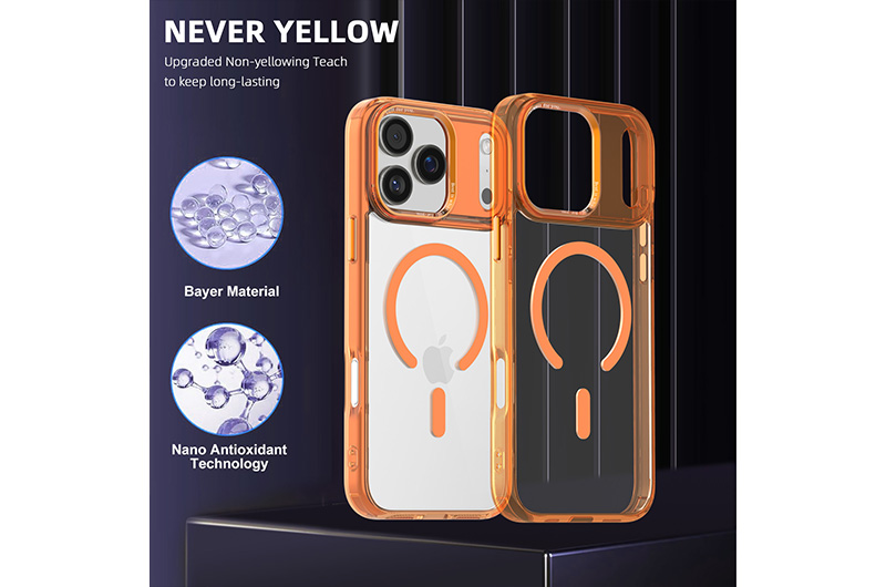Clear Magnetic PC+TPU Phone Case for iPhone 17/16/15/14/13/12 Series (Support OEM/ODM)