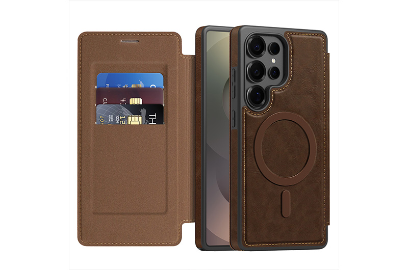 Leather Magnetic Phone Case with RFID  Blocking Card Slots for Samsung Galaxy S26/S25/S24/23Series (Support OEM/ODM)