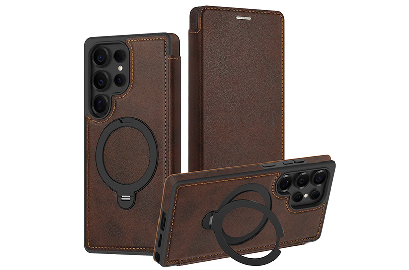 Magnetic Leather Phone Case with 360 Degree Rotating Stand for Samsung Galaxy S26/S25/S24/23Series (Support OEM/ODM)