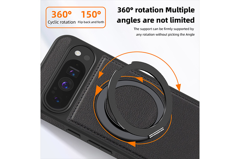 Magnetic Leather Phone Case with 360 Degree Rotating Stand forfor Google pixel 10a/9a/8a Series (Support OEM/ODM)