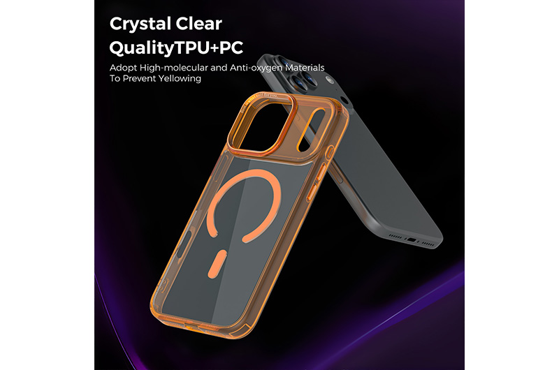 Clear Magnetic PC+TPU Phone Case for iPhone 17/16/15/14/13/12 Series (Support OEM/ODM)