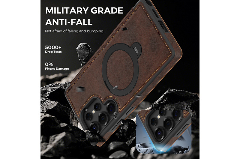 Magnetic Leather Phone Case with 360 Degree Rotating Stand for Samsung Galaxy S26/S25/S24/23Series (Support OEM/ODM)