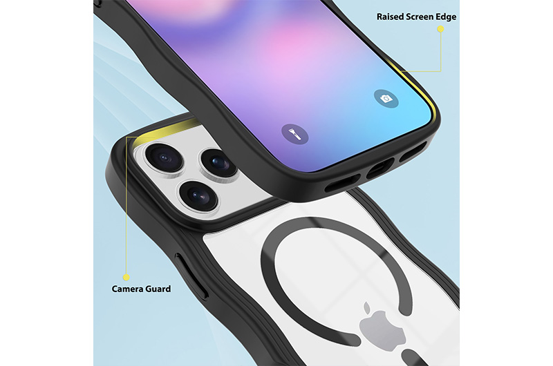 Skin-Friendly Wave Magnetic PC+TPU Phone Case for iPhone 17/16/15 Series (Support OEM/ODM)
