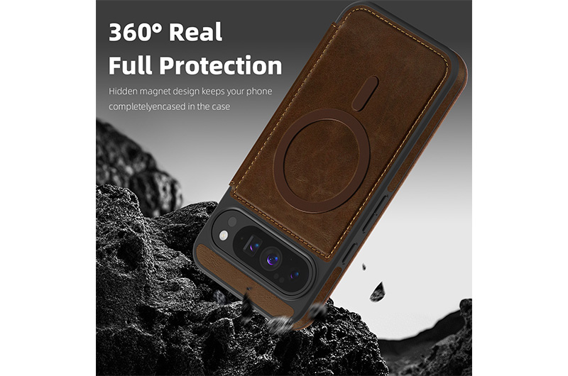 Leather Magnetic Phone Case with RFID  Blocking Card Slots for Google pixel 10a/9a/8a Series (Support OEM/ODM)