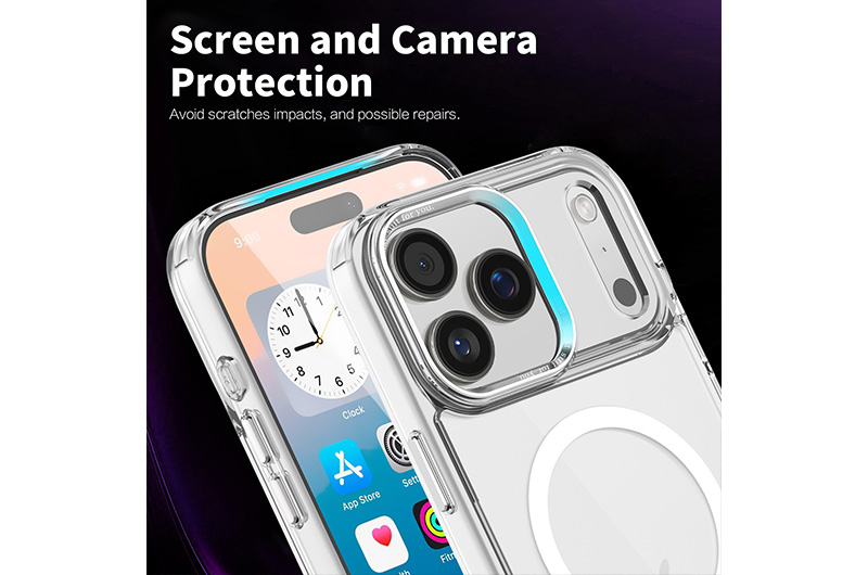 Crystal Clear Magnetic PC+TPU Phone Case for iPhone 17/16/15/14/13/12 Series (Support OEM/ODM)