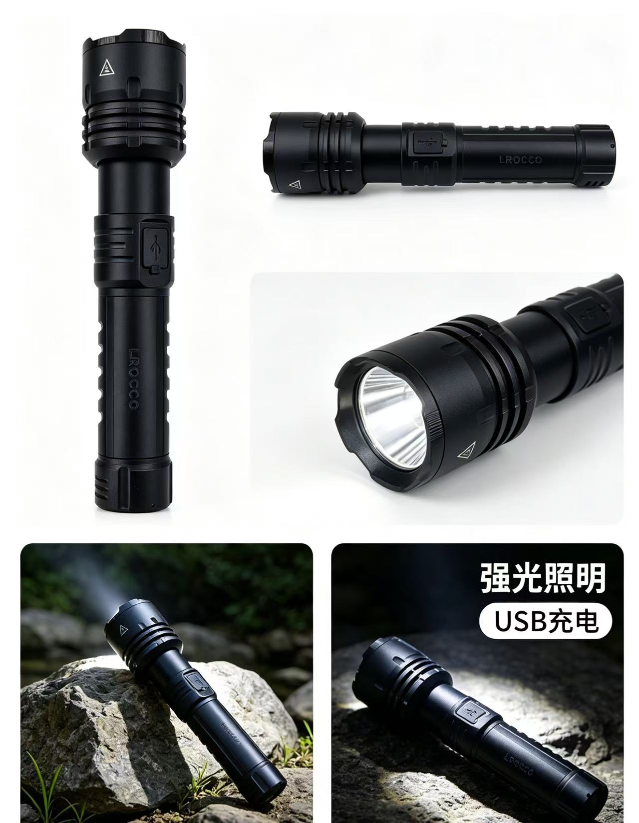 LROCCO Rechargeable Flashlights,  LED Emergency Handheld Flashlight
