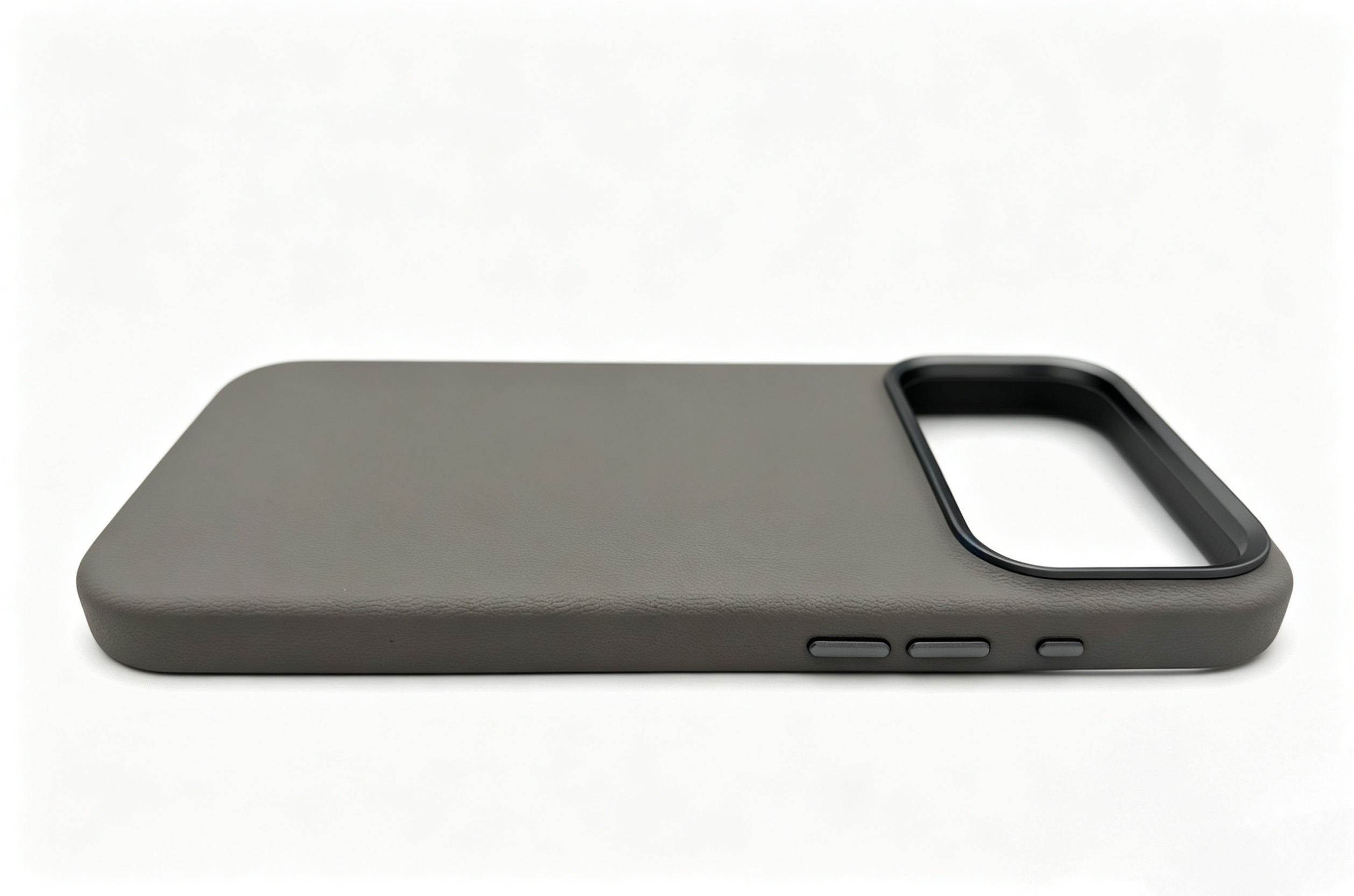Magnetic Full Grain Leather Phone Case with Metal Key Button & AI Button for iPhone 17/16/15/14/13/12/11 Series (Support OEM/ODM)