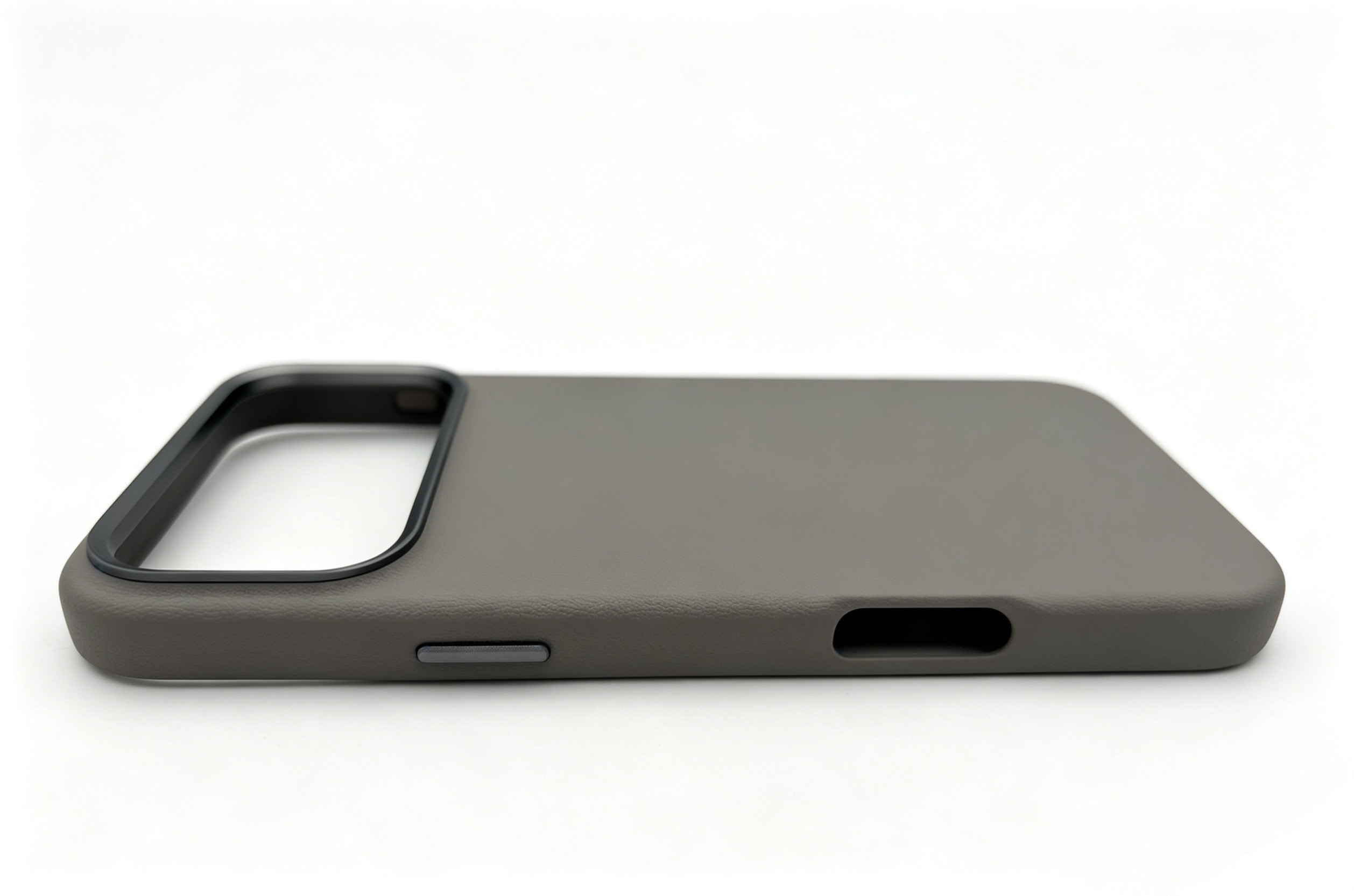 Magnetic Full Grain Leather Phone Case with Metal Key Button & AI Button for iPhone 17/16/15/14/13/12/11 Series (Support OEM/ODM)