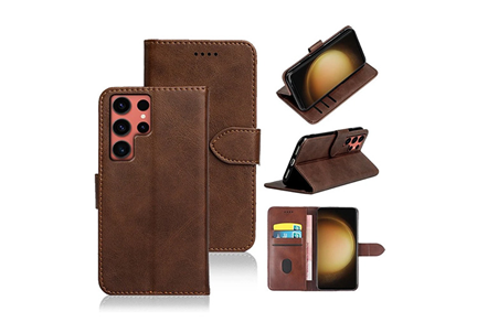 Leather Mobile Cell Phone Case for Samsung Galaxy S23/S24/25 Series (Support OEM/ODM)