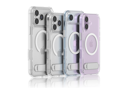 Clear Magnetic Phone Case with 60 degree rotating Kickstand for iPhone 17/16/15/14/13/12/11 Series (Support OEM/ODM)