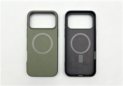 Magnetic 2 in 1 TPU+PC Leather Phone Case with Metal Key Button for iPhone 17/16/15/14/13/12/11 Series (Support OEM/ODM)